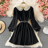 Sweet Lace Long Sleeve Dress A Line Fashion Dress HZ1023