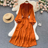 Simple Chiffon Long Sleeve Dress A Line Fashion Dress HZ1023