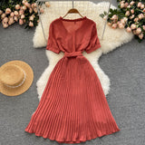 Cute V Neck Chiffon Short Dress Fashion Dress HZ1023