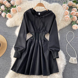 Casual Hooded A Line Dress HZ1023