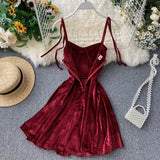 Cute Velvet Short A Line Dress Fashion Dress HZ1023