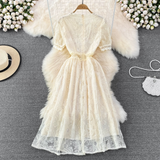 Cute lace short A line dress fashion dress HZ1023