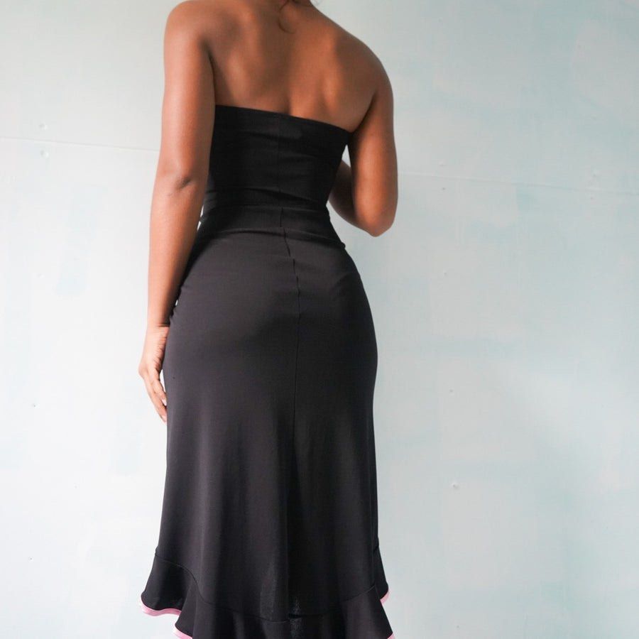 Pink bow ribbon sweet fashion short cute Ruffles elegant homecoming dress prom dress evening dress birthday party dress HZ1023